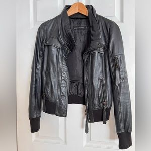 Zara genuine leather jacket